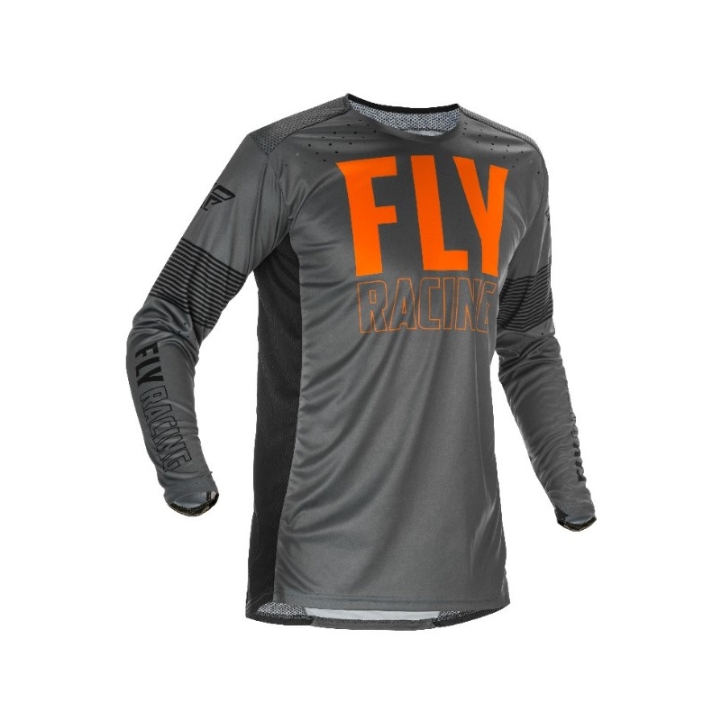 Tricou de motocros FLY Racing Lite 2021 gri-portocaliu-negru