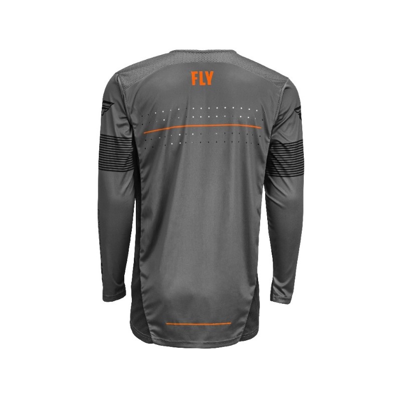 Tricou de motocros FLY Racing Lite 2021 gri-portocaliu-negru