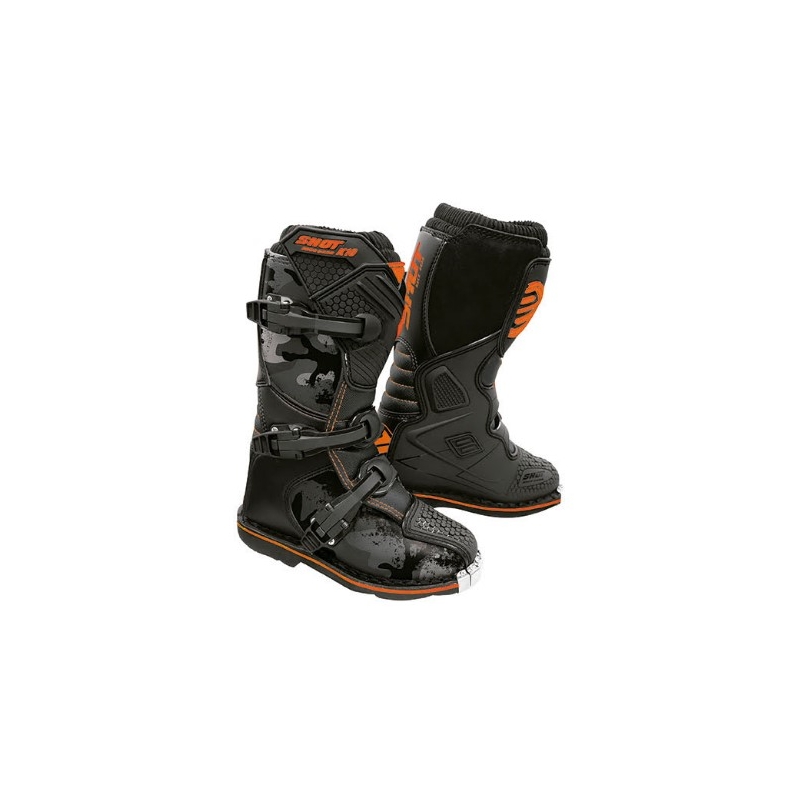 Copii Cizme de motociclete Shot K10 2.0 negru-camo-fluo portocaliu lichidare