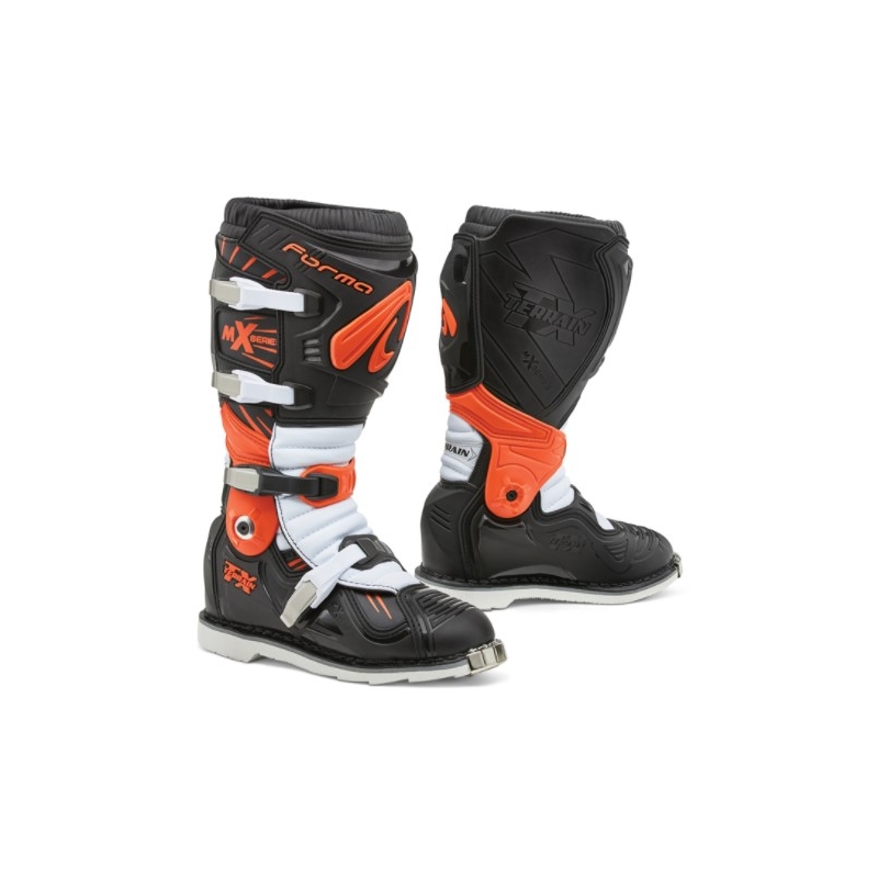 Forma Terrain TX negru-portocaliu-alb cizme de motociclete lichidare