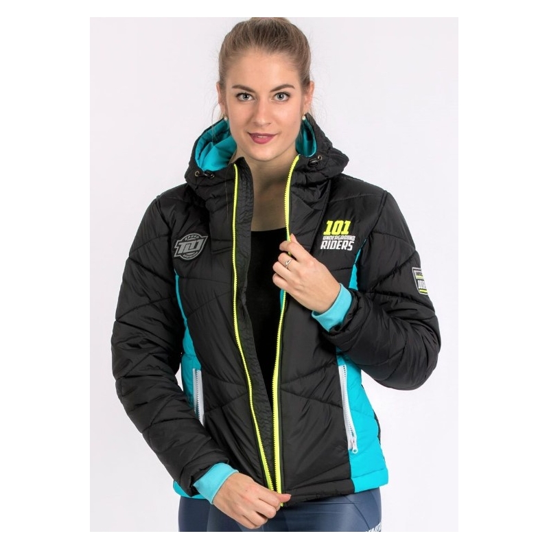 Jacheta 101 Riders Defrost pentru femei, negru-albastru-galben-fluo