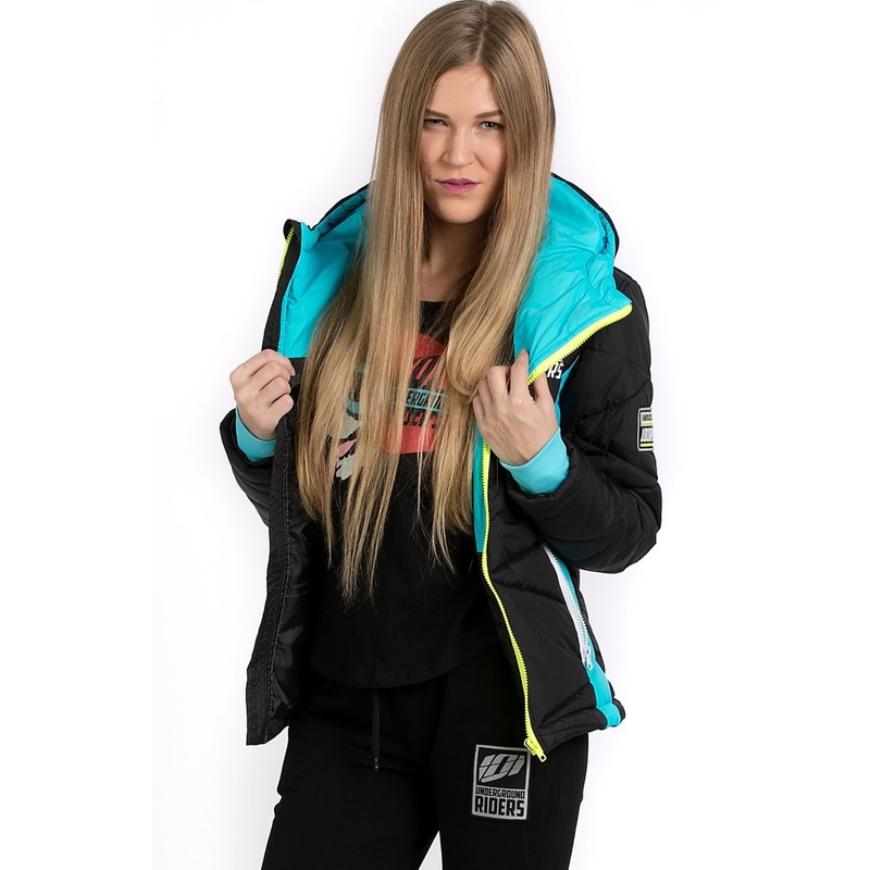 Jacheta 101 Riders Defrost pentru femei, negru-albastru-galben-fluo