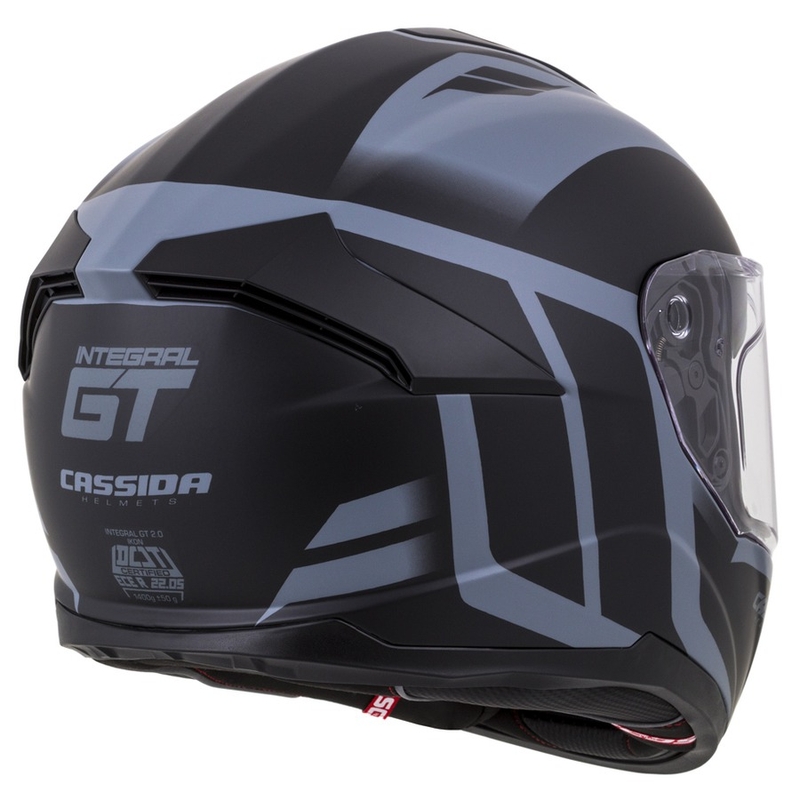 Cască integrală Cassida Integral GT 2.0 Ikon negru-gri lichidare