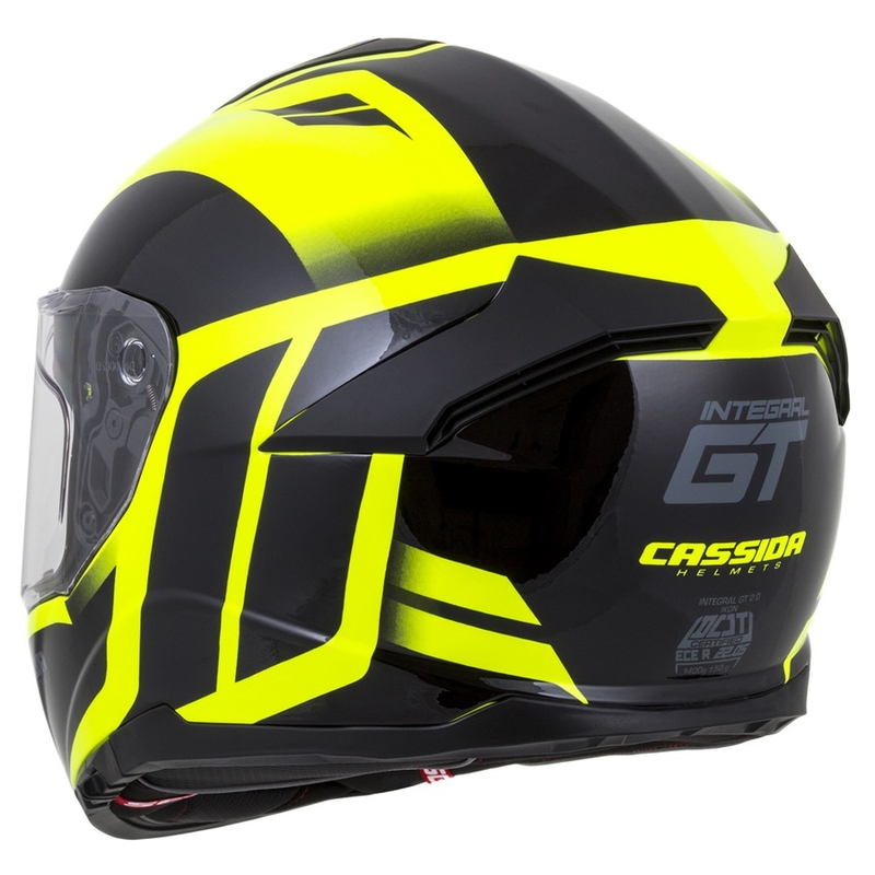 Cască integrală Cassida Integral GT 2.0 Ikon negru-fluo galben