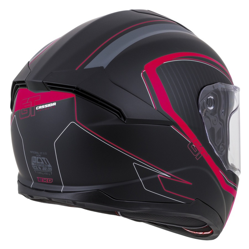 Cască integrală Cassida Integral GT 2.0 Reptyl negru-gri-fluo roșu