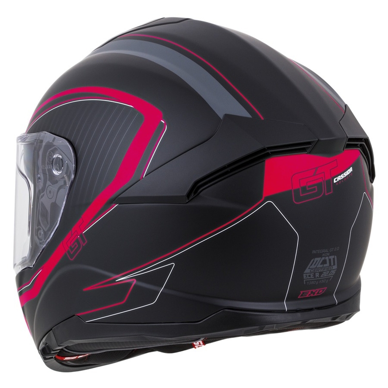 Cască integrală Cassida Integral GT 2.0 Reptyl negru-gri-fluo roșu