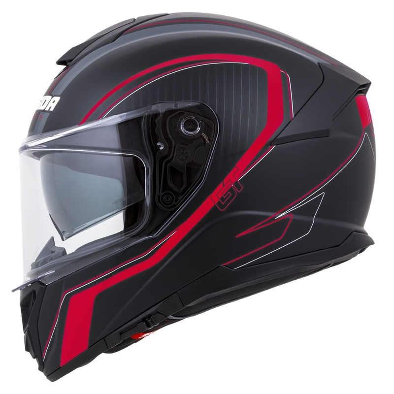 Cască integrală Cassida Integral GT 2.0 Reptyl negru-gri-fluo roșu
