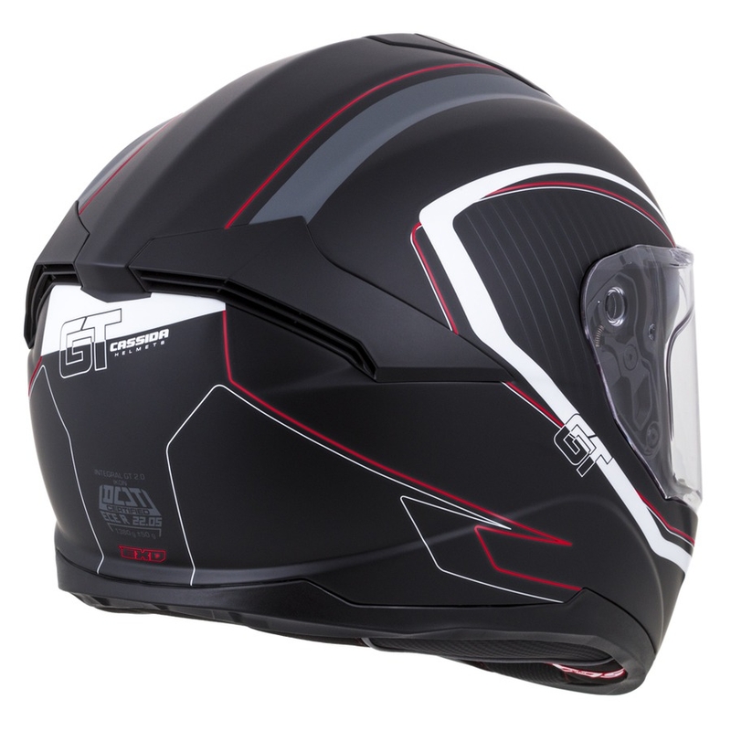 Cască integrală Cassida Integral Integral GT 2.0 Reptyl negru-gri-alb-roșu