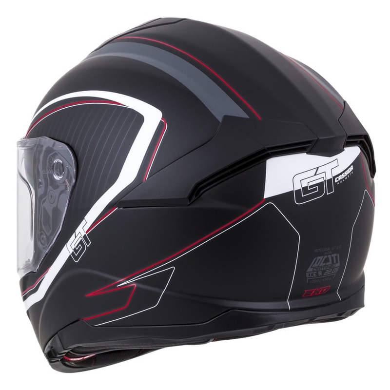 Cască integrală Cassida Integral Integral GT 2.0 Reptyl negru-gri-alb-roșu