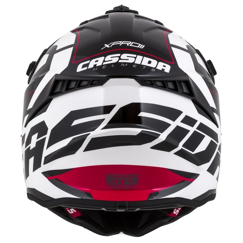 Cască de motocross Cassida Cross Pro II Contra alb-roșu-negru