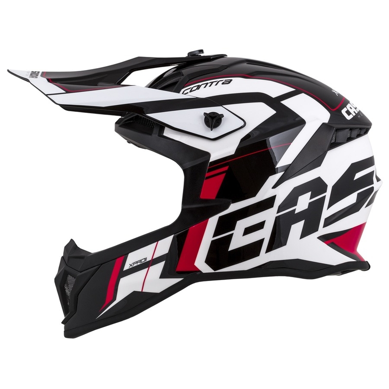 Cască de motocross Cassida Cross Pro II Contra alb-roșu-negru