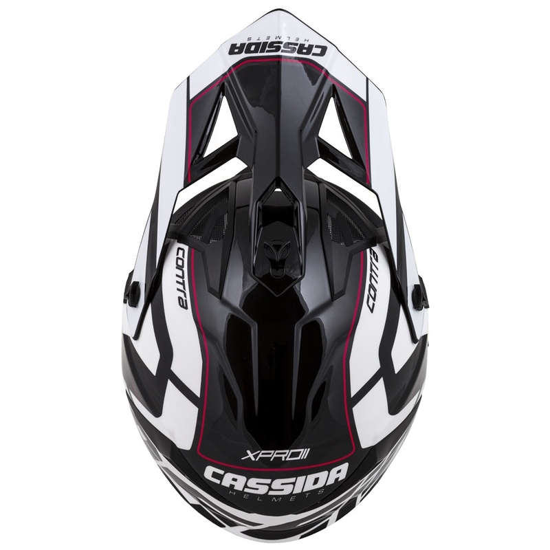 Cască de motocross Cassida Cross Pro II Contra alb-roșu-negru