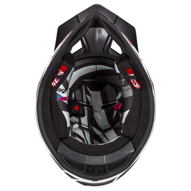 Cască de motocross Cassida Cross Pro II Contra alb-roșu-negru