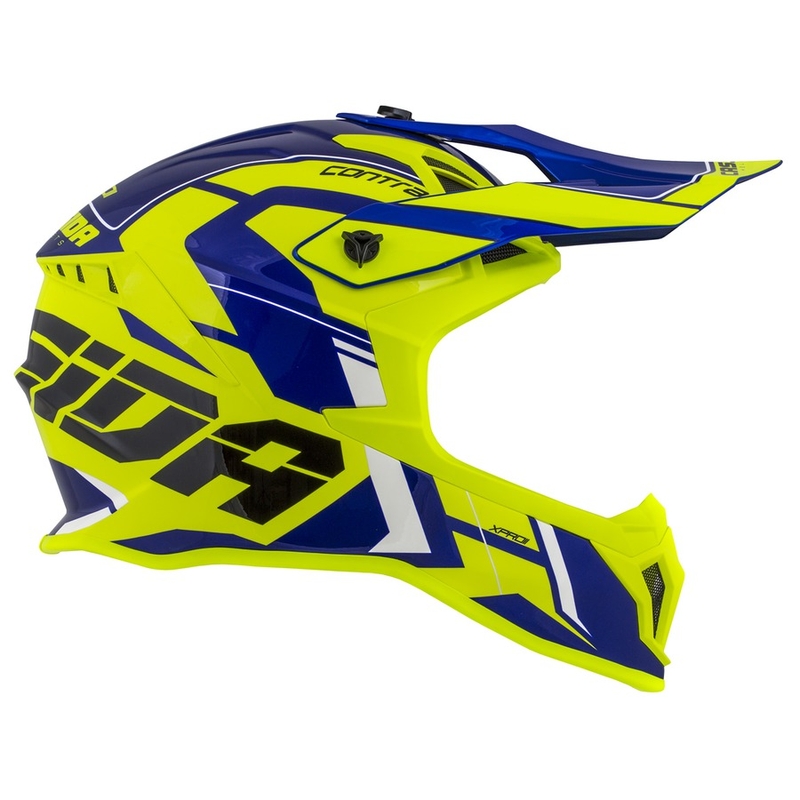Cască de motocros Cassida Cross Pro II Contra fluo galben-albastru-albastru