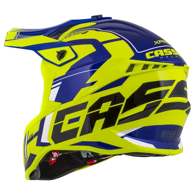Cască de motocros Cassida Cross Pro II Contra fluo galben-albastru-albastru