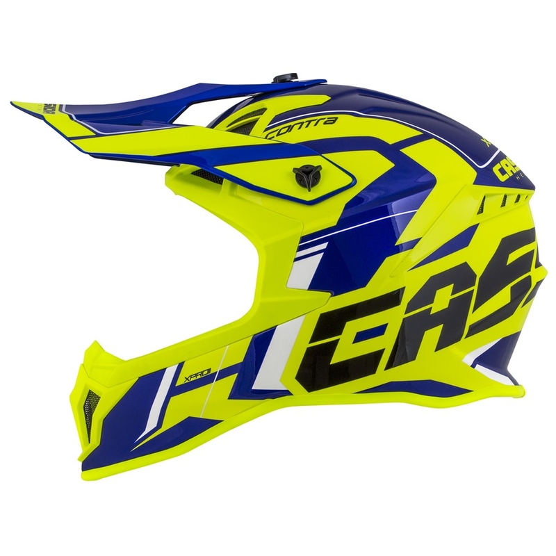 Cască de motocros Cassida Cross Pro II Contra fluo galben-albastru-albastru