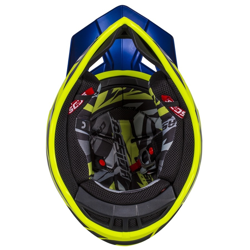 Cască de motocros Cassida Cross Pro II Contra fluo galben-albastru-albastru