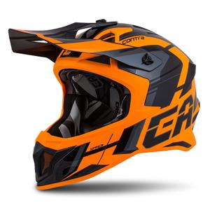 Cască de motocross Cassida Cross Pro II Contra Motocross Cască portocalie-neagră-gri