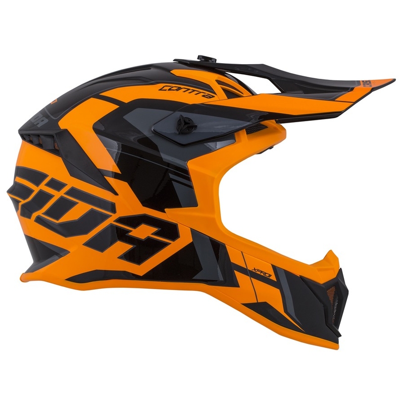 Cască de motocross Cassida Cross Pro II Contra Motocross Cască portocalie-neagră-gri