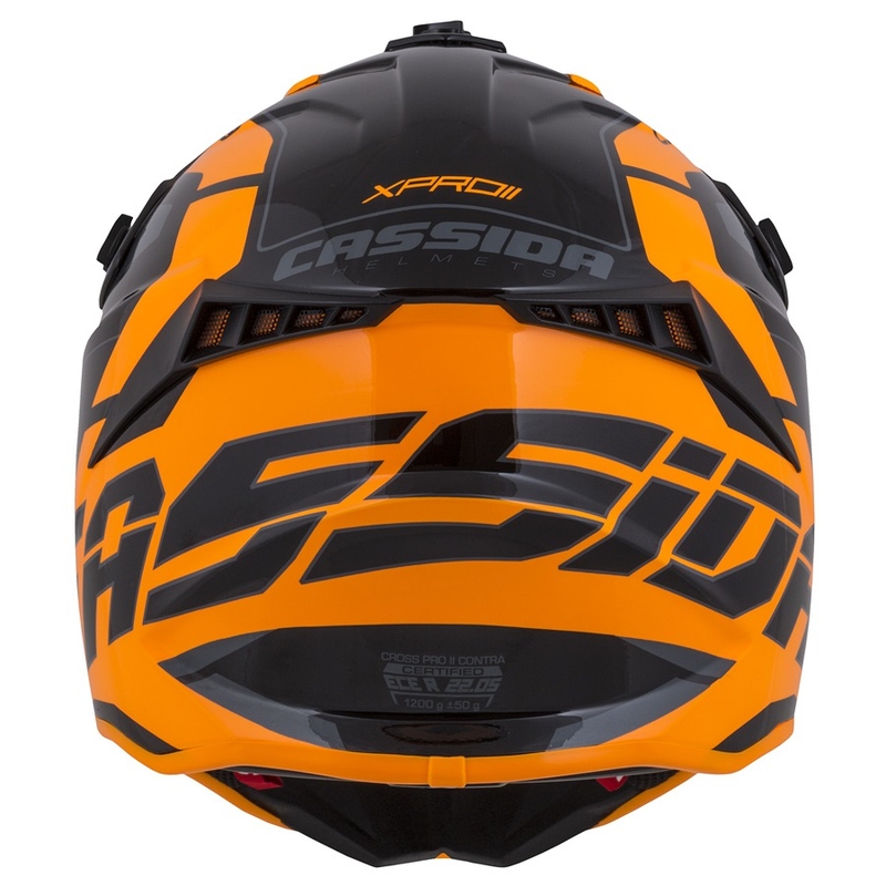 Cască de motocross Cassida Cross Pro II Contra Motocross Cască portocalie-neagră-gri