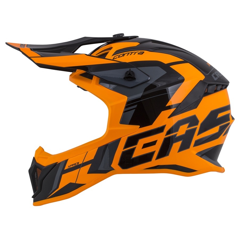 Cască de motocross Cassida Cross Pro II Contra Motocross Cască portocalie-neagră-gri