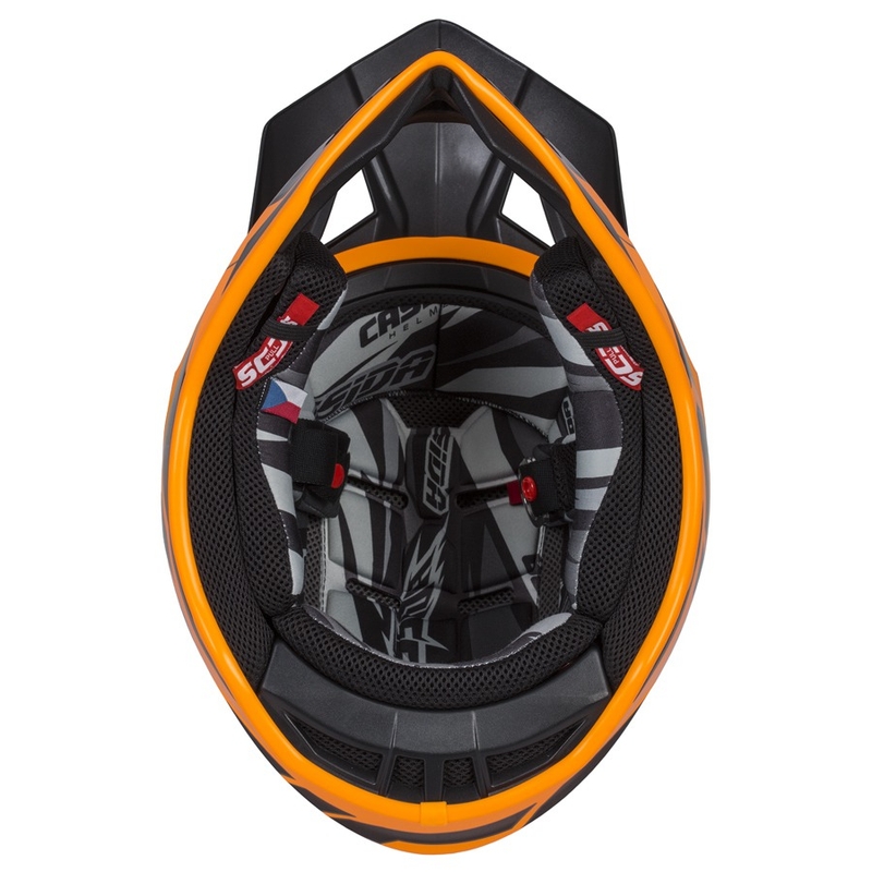 Cască de motocross Cassida Cross Pro II Contra Motocross Cască portocalie-neagră-gri