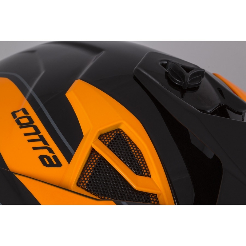 Cască de motocross Cassida Cross Pro II Contra Motocross Cască portocalie-neagră-gri