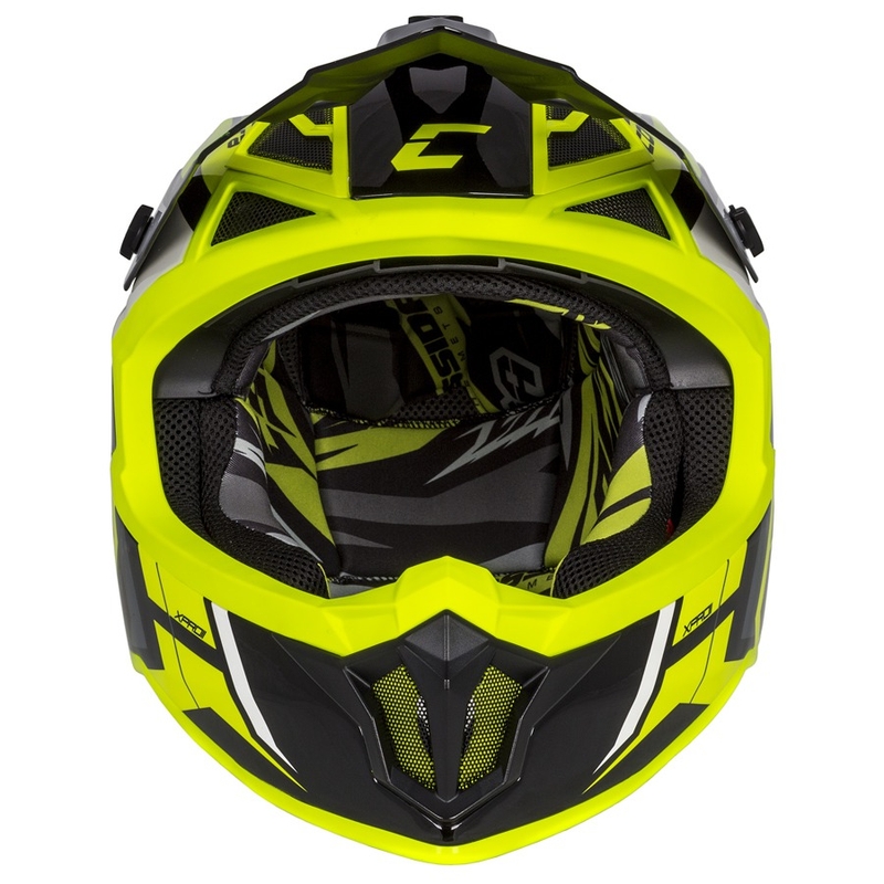 Cască de motocross Cassida Cross Pro II Contra fluo galben-gri-negru