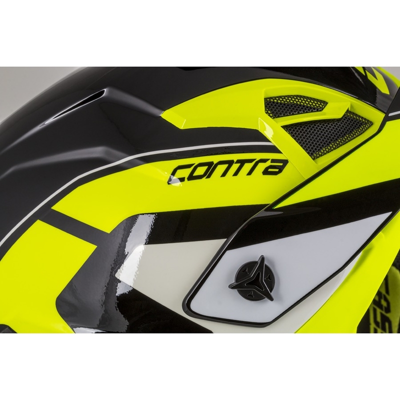 Cască de motocross Cassida Cross Pro II Contra fluo galben-gri-negru