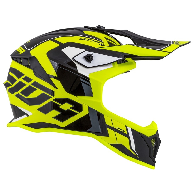 Cască de motocross Cassida Cross Pro II Contra fluo galben-gri-negru