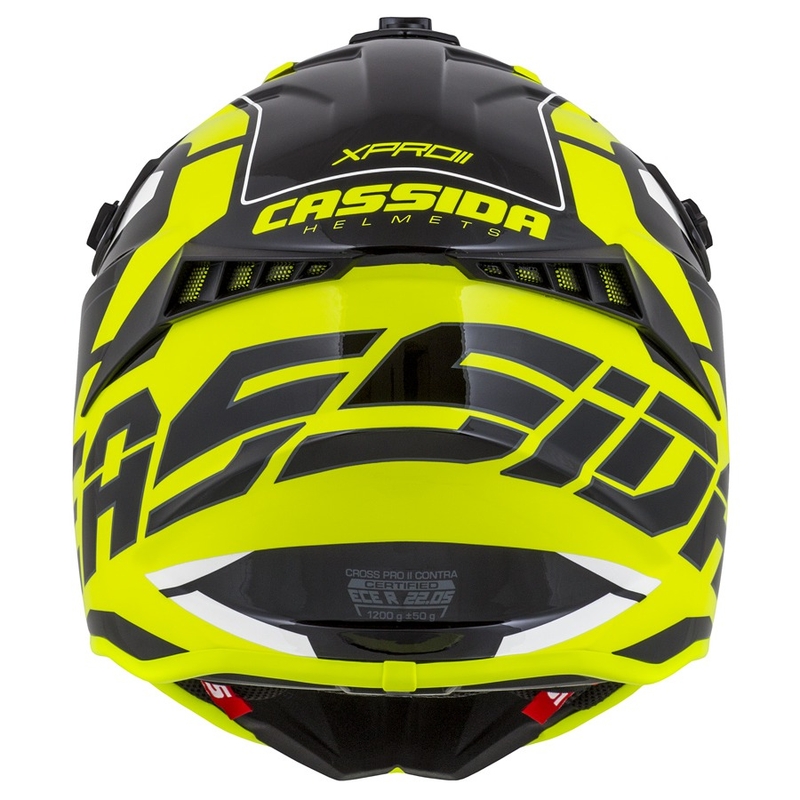 Cască de motocross Cassida Cross Pro II Contra fluo galben-gri-negru