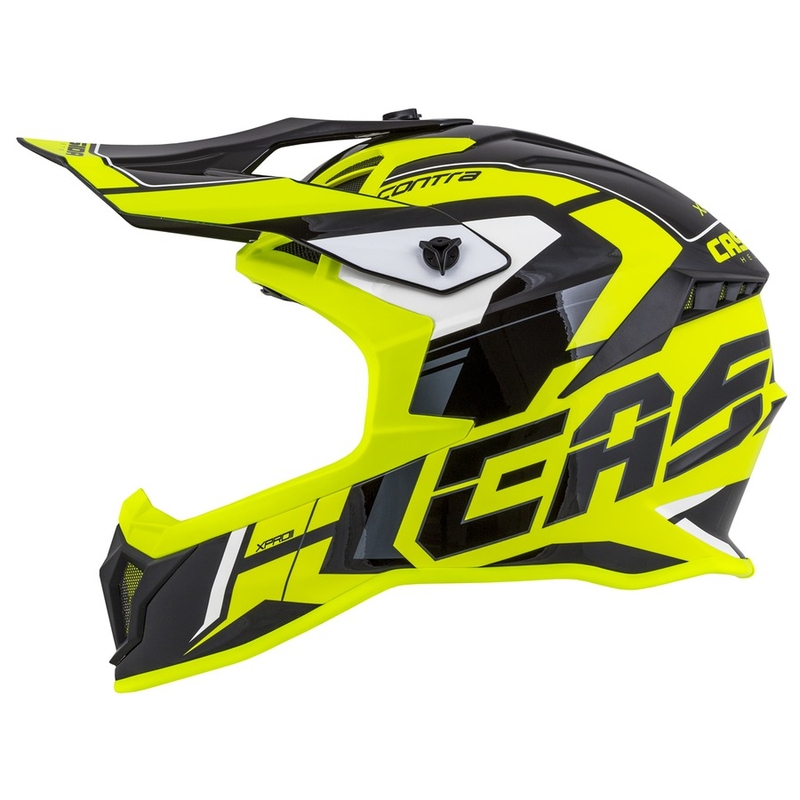 Cască de motocross Cassida Cross Pro II Contra fluo galben-gri-negru