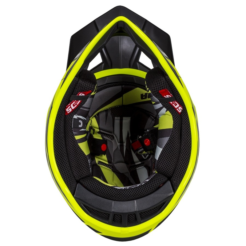 Cască de motocross Cassida Cross Pro II Contra fluo galben-gri-negru