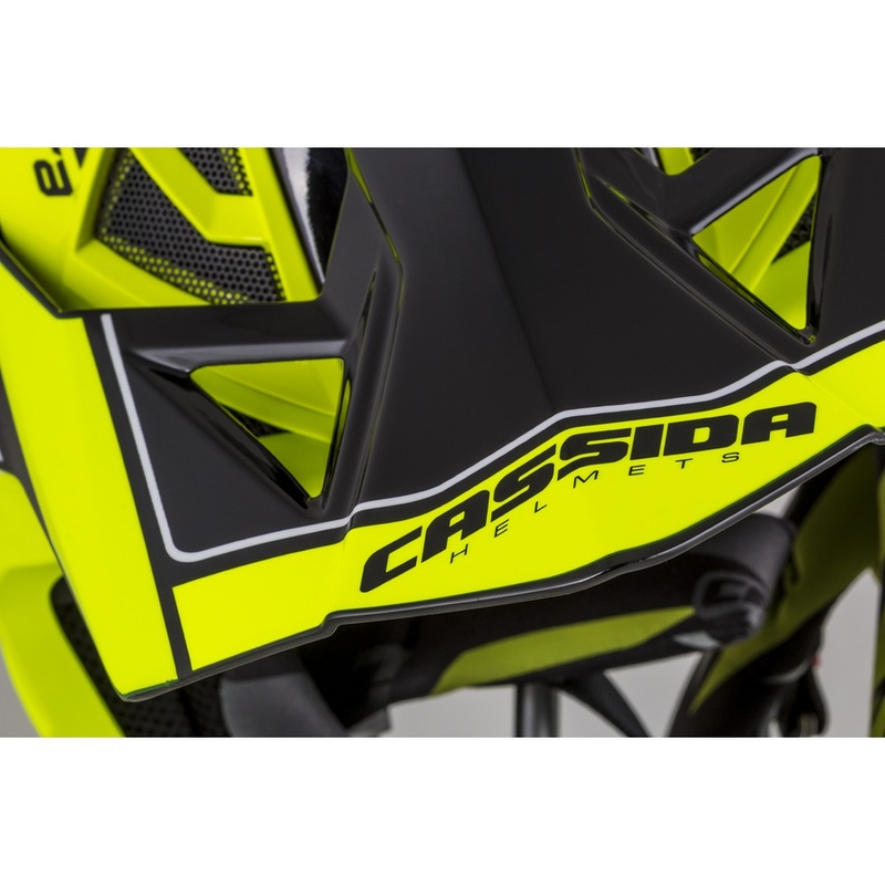 Cască de motocross Cassida Cross Pro II Contra fluo galben-gri-negru