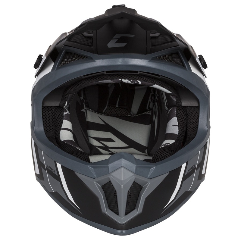 Cască de motocross Cassida Cross Pro II Contra negru-gri-alb
