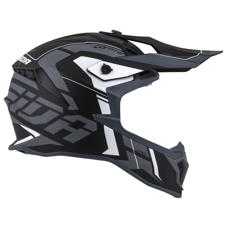 Cască de motocross Cassida Cross Pro II Contra negru-gri-alb