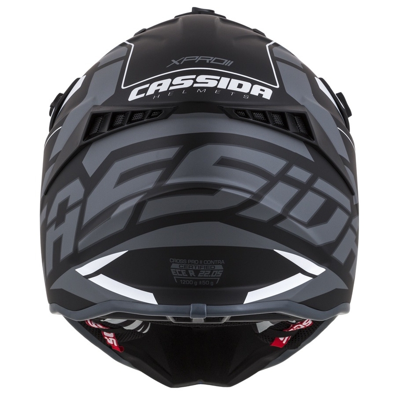 Cască de motocross Cassida Cross Pro II Contra negru-gri-alb