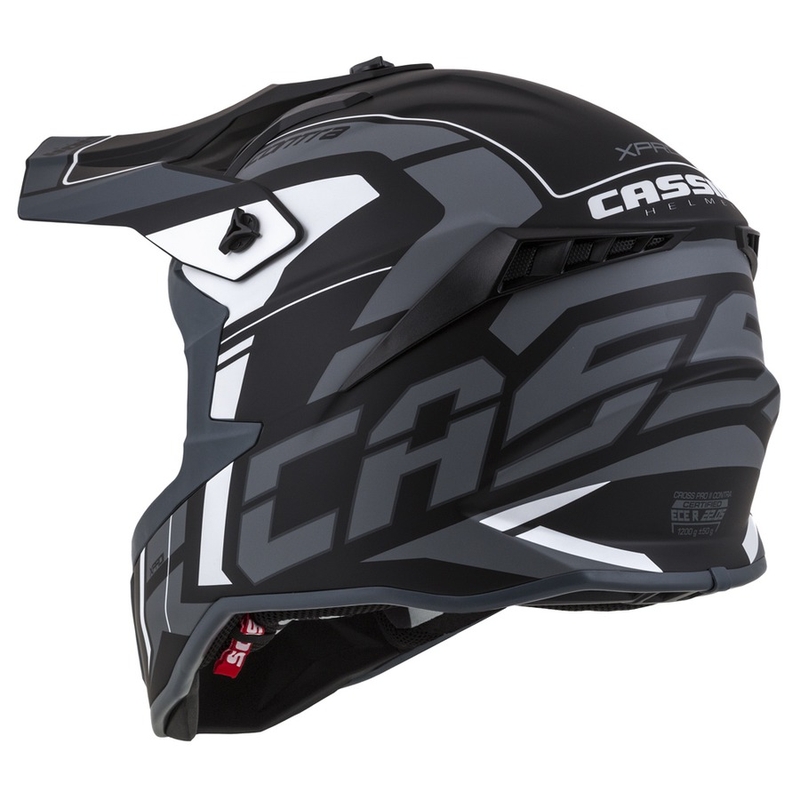 Cască de motocross Cassida Cross Pro II Contra negru-gri-alb