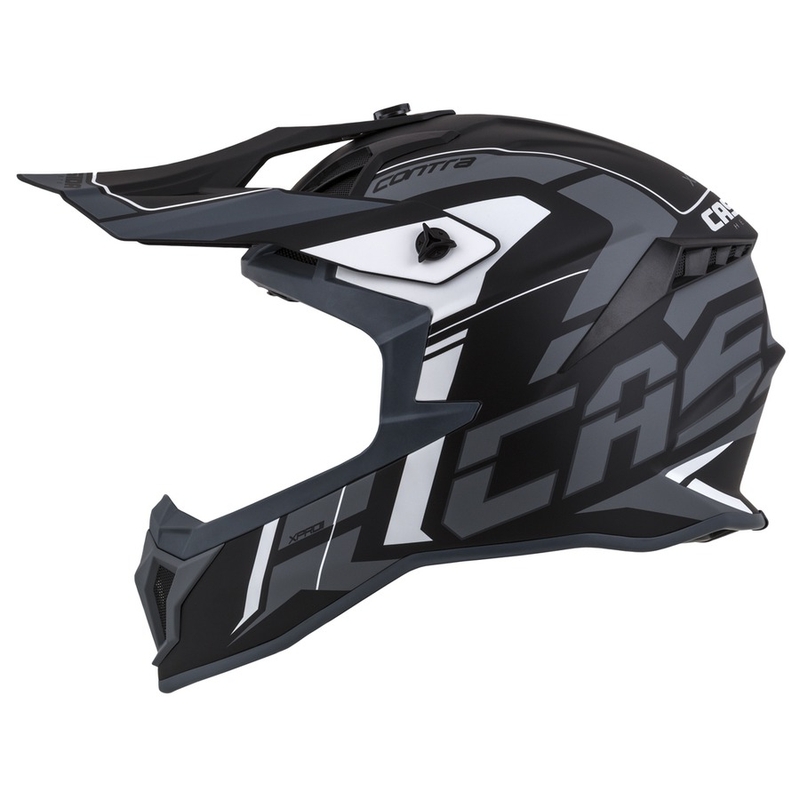 Cască de motocross Cassida Cross Pro II Contra negru-gri-alb