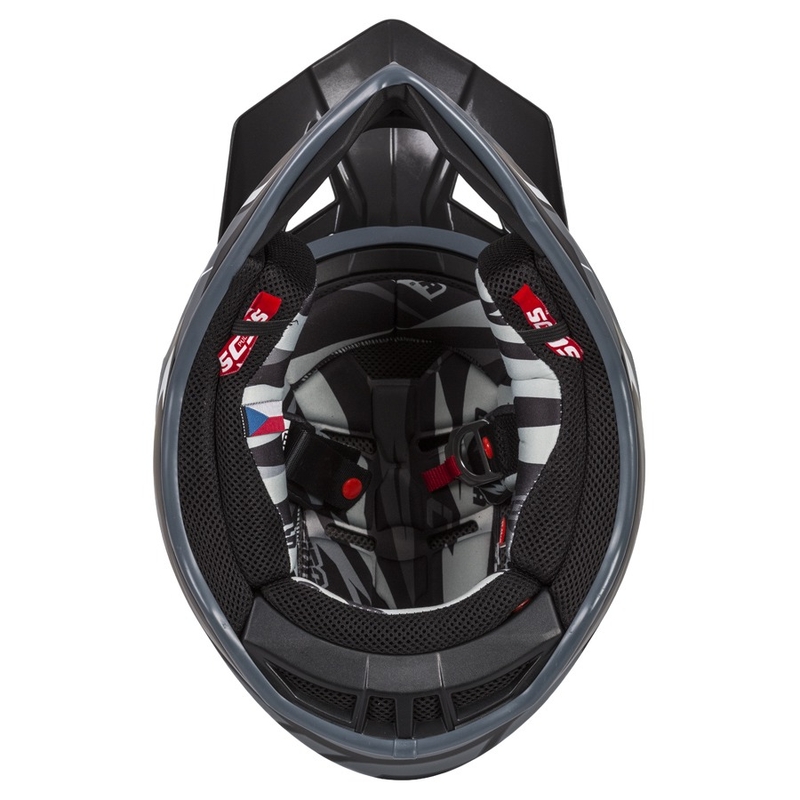 Cască de motocross Cassida Cross Pro II Contra negru-gri-alb