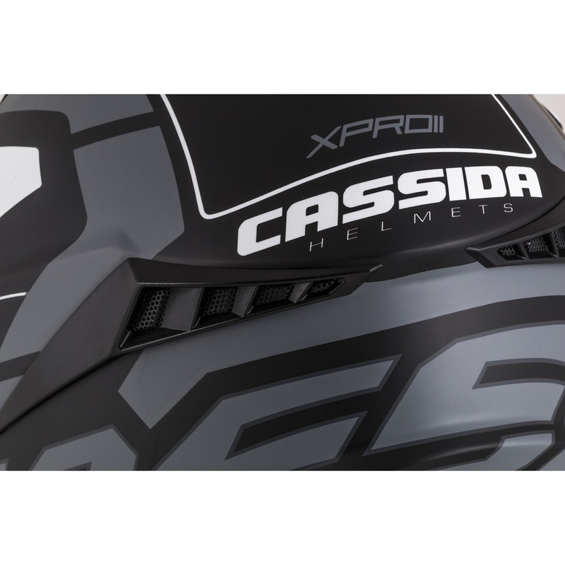 Cască de motocross Cassida Cross Pro II Contra negru-gri-alb