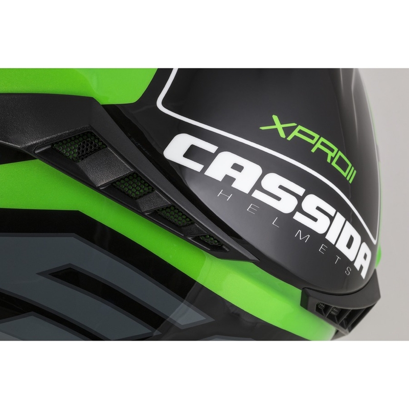 Cască de motocross Cassida Cross Pro II Contra negru-gri-alb-verde