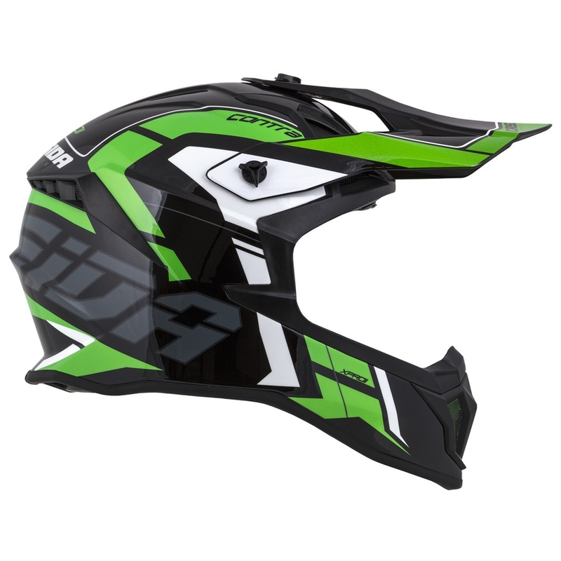 Cască de motocross Cassida Cross Pro II Contra negru-gri-alb-verde