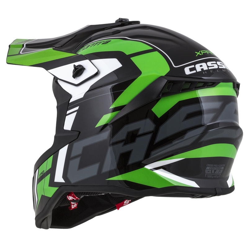 Cască de motocross Cassida Cross Pro II Contra negru-gri-alb-verde