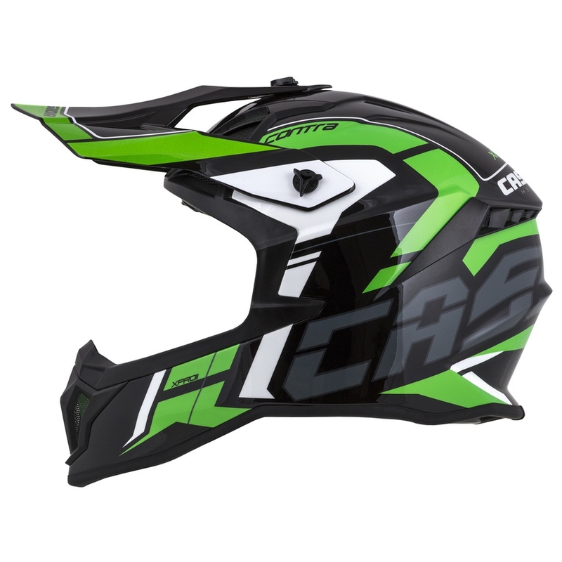 Cască de motocross Cassida Cross Pro II Contra negru-gri-alb-verde