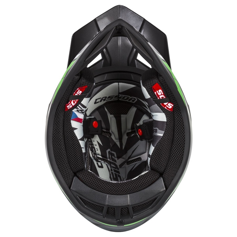 Cască de motocross Cassida Cross Pro II Contra negru-gri-alb-verde