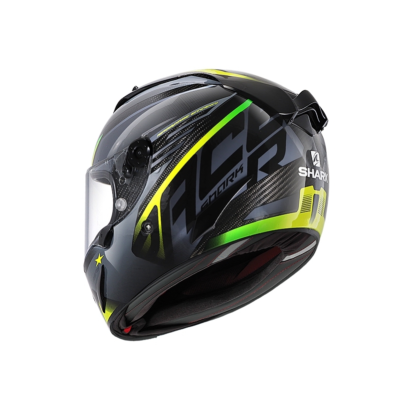 Cască integrală SHARK RACE R-PRO CARBON Aspy gri-galben-fluo