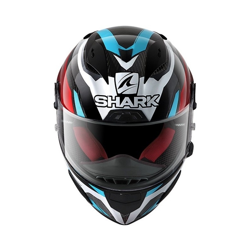 Cască integrală SHARK RACE R-PRO CARBON Aspy gri-albastru-roșu