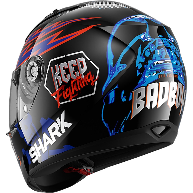 Cască integrală SHARK RIDILL 1.2 Catalan Bad Boy negru-portocaliu-albastru lichidare