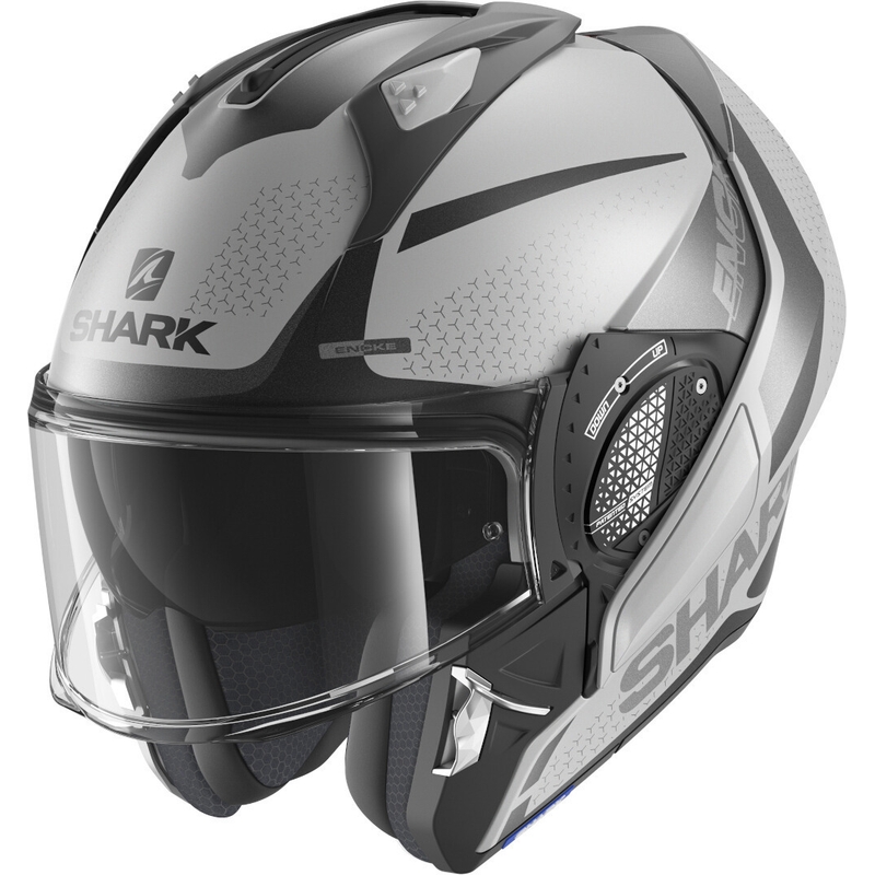 Cască pliabilă SHARK EVO-GT Encke gri-negru lichidare